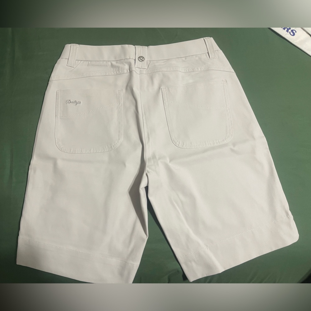 Daily Sports White Women's Golf Shorts with Branded Label